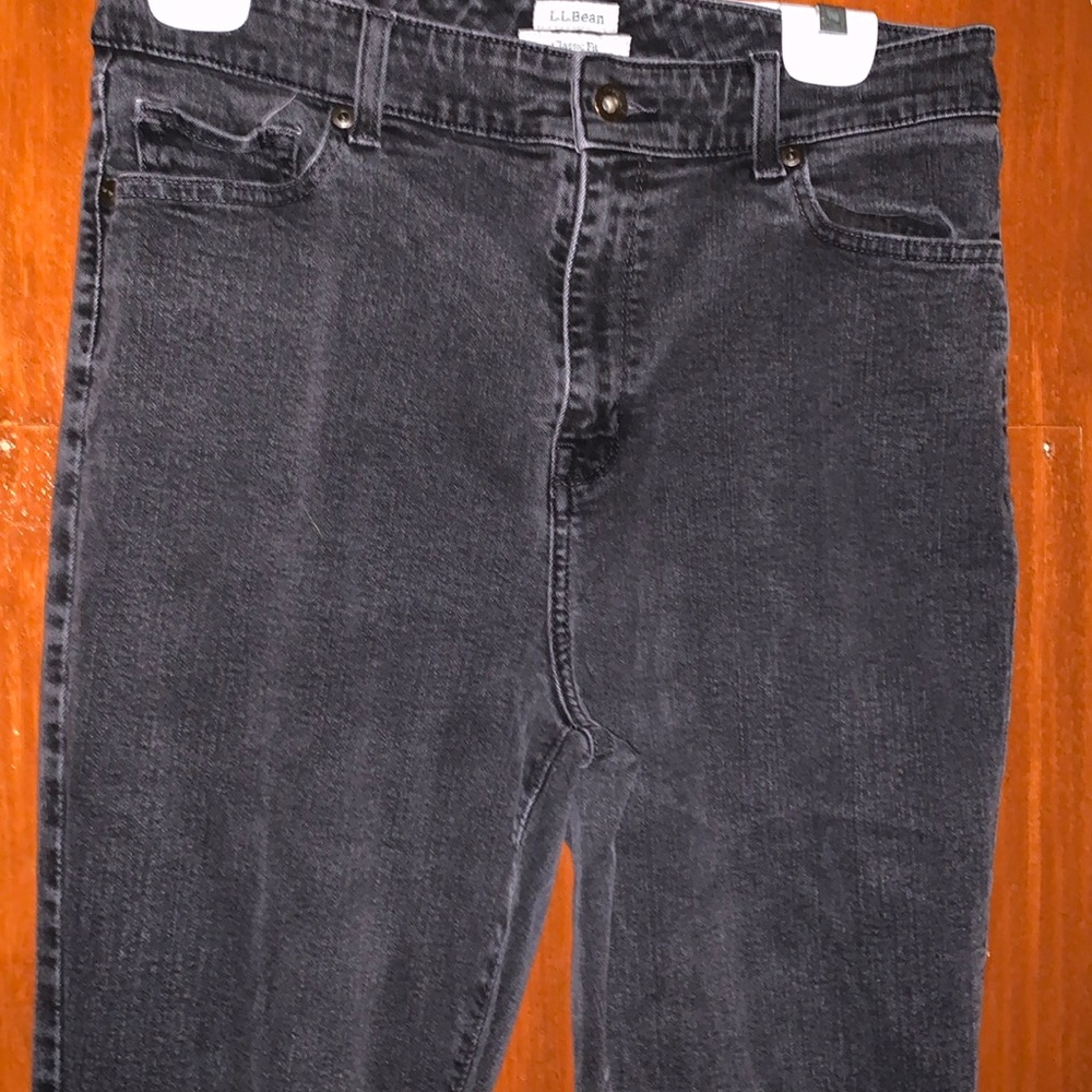 LL Bean Classic Fit Black Jeans Size 14 Reg